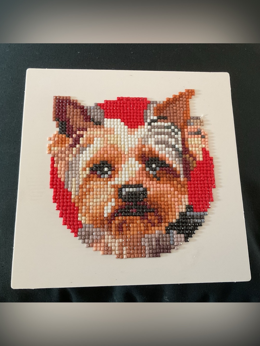 Handmade Diamond Art Dog Portrait – Adorable Puppy Face.